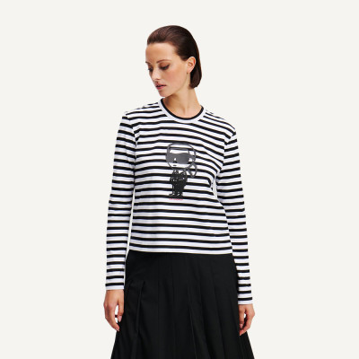 Karl Lagerfeld camiseta mujer negra algodón orgánico | Lázaro