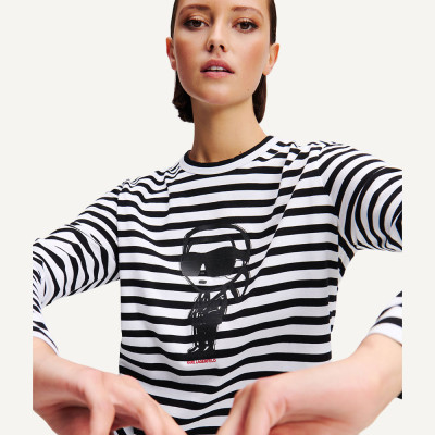 Karl Lagerfeld camiseta mujer negra algodón orgánico | Lázaro
