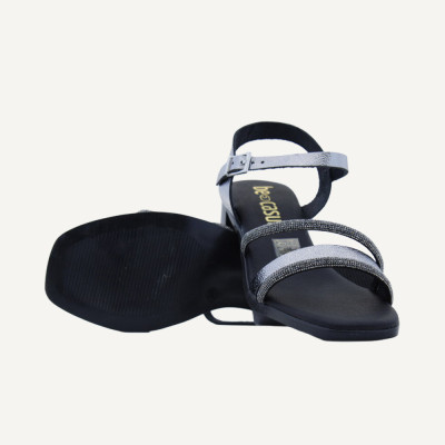 Be Casual Sandalias Mujer Plata+plomo