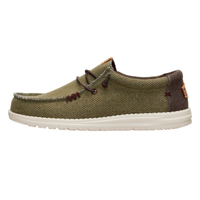 Dude Wally Braided hombre verde kaki vista lateral