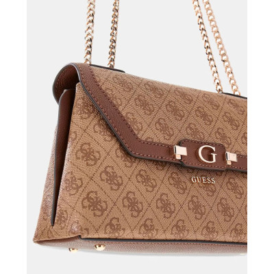Guess Bolso Crossbody Mujer Beige – Logo Frontal | Lázaro