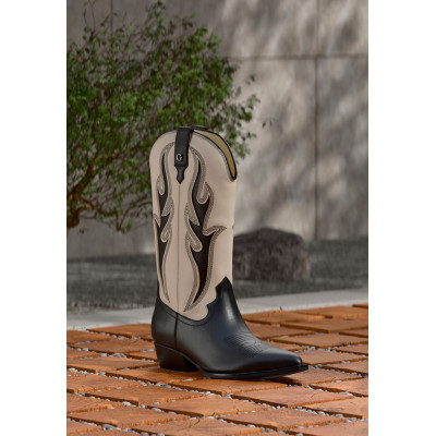 Guess Botines Western Mujer Negro Combinado – Bordado...