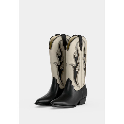 Guess Botines Western Mujer Negro Combinado – Bordado...