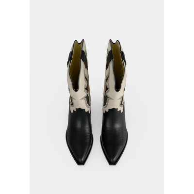 Guess Botines Western Mujer Negro Combinado – Bordado...