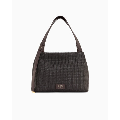 Armani Exchange Bolso de Hombro Mujer Marrón – Diseño Texturizado vista 1