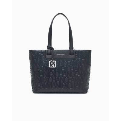 Armani Exchange Bolso Shopper Mujer Negro – Logo en Relieve vista 1