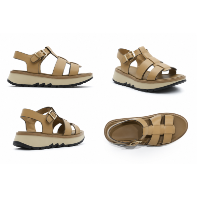 Stonefly Star Sandalia Mujer Marrón Claro – Cuña