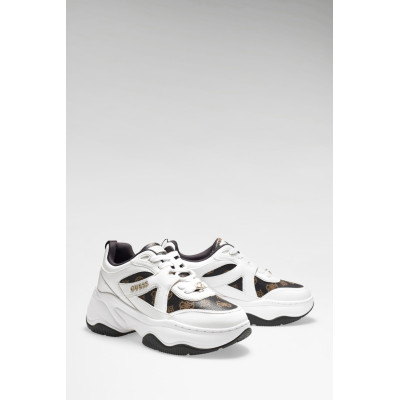 Guess Hacha Deportivas Mujer Blanco Marrón | Lázaro