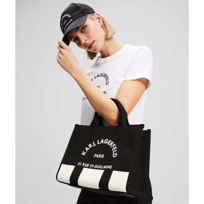 Karl Lagerfeld Rue St-Guillaume Medium Tote Mujer Crema/Negro - vista principal