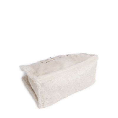 Liu Jo bolso de mano borreguillo beige 2F6037 interior y compartimentos