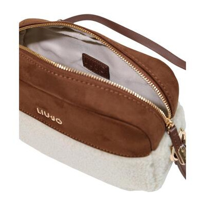 Liu Jo Manhattan bandolera mujer beige cámara AF6211 interior y compartimentos