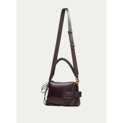 Hispanitas Bolso de Hombro Nylon Café BI264947 detalle acabado y logo
