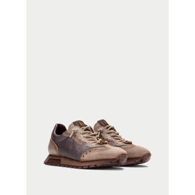 Hispanitas Zapatillas Deportivas Piel Marrón HI264955 perspectiva lateral