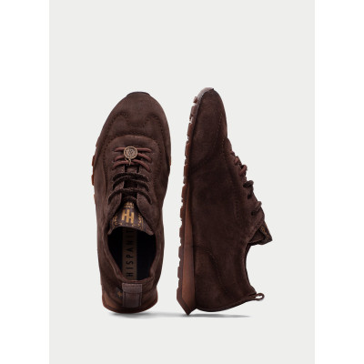 Hispanitas Zapatillas Zinnia Piel Chocolate HI265083 detalle acabado y cordones