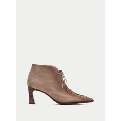Botines Tacón Hispanitas Taupe Serraje | Lázaro