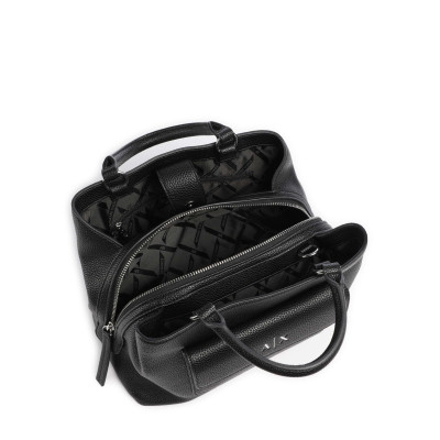 Bolso Mano Armani Exchange Nicole Negro XW001545 detalle acabado y logotipo