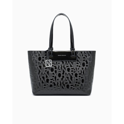 Bolso Tote Armani Exchange Relieve Negro | Lázaro