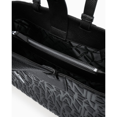 Bolso Shopper Armani Exchange Negro XW001222 detalle acabado y logotipo