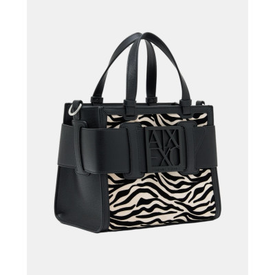 Bolso Tote Armani Exchange Estampado Animal XW000392 perspectiva lateral tres cuartos