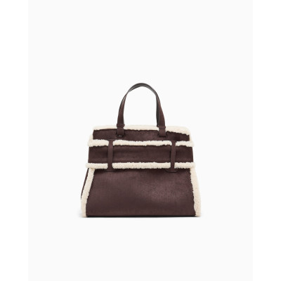 Bolso Shopper Armani Exchange Ante Borreguito Marrón XW000285 vista trasera