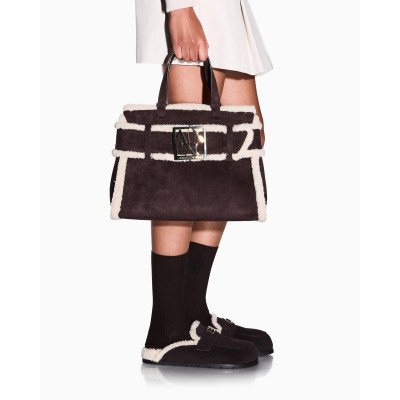 Bolso Shopper Armani Exchange Ante Borreguito Marrón XW000285 vista cenital
