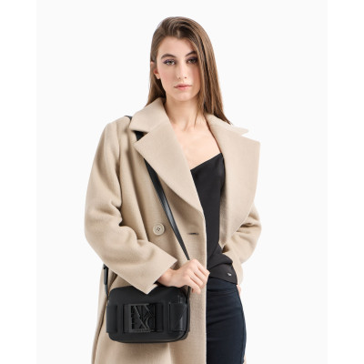 Bolso Bandolera Armani Exchange Monograma Negro 942699 perspectiva lateral tres cuartos