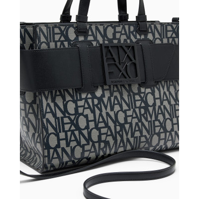 Bolso Shopping Armani Exchange Monograma Combinado 942689 base y estructura