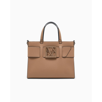 Bolso Tote Armani Exchange Camel Monograma | Lázaro