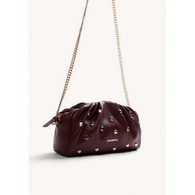Bolso Bandolera Gioseppo Tachas Burdeos 80647 perspectiva lateral