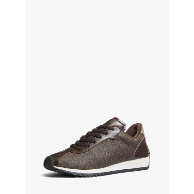 Zapatillas Michael Kors Mujer Rhodes marrón y oro detalle suela