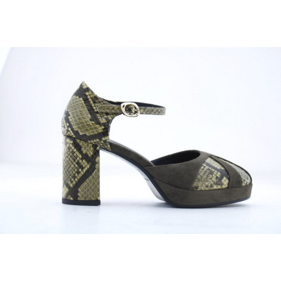 Sandalias Noa Harmon Tacón Kaki 10410 | Lázaro