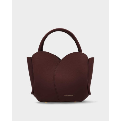 Bolso Noa Harmon Roselle berenjena vista frontal con asas de mano