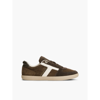 Zapatillas Tommy Hilfiger Mujer TH Tribeca marrón y blanco vista lateral exterior