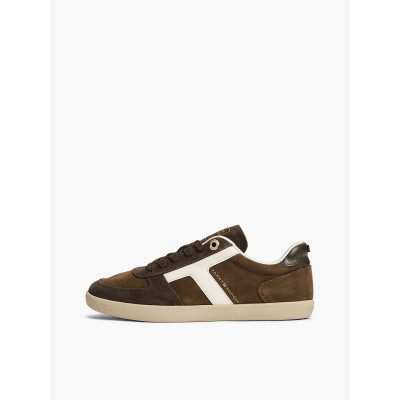Zapatillas Tommy Hilfiger Mujer TH Tribeca marrón y blanco suela de goma caramelo