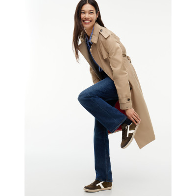 Zapatillas Tommy Hilfiger Mujer TH Tribeca marrón y blanco acabado interior acolchado
