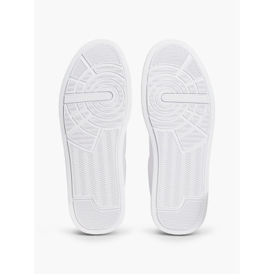 Zapatillas Tommy Hilfiger Hombre tenis piel blanco detalle empeine cordones y puntera