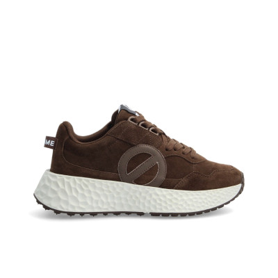 Zapatillas No Name Mujer Carter Jogger marrón serraje vista lateral exterior