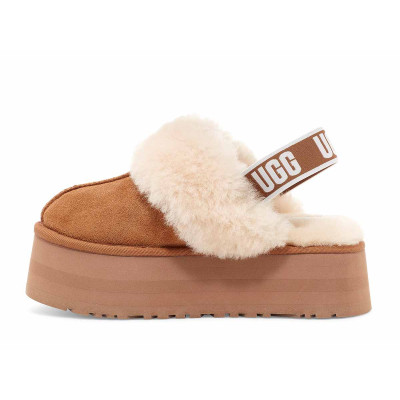 Zuecos UGG Funkette Plataforma Mujer Cuero 1113474 detalle de materiales y costuras