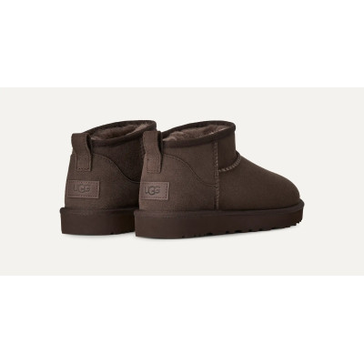 Botines UGG Classic Ultra Mini Mujer Dusted Cocoa 1116109 vista trasera y talon