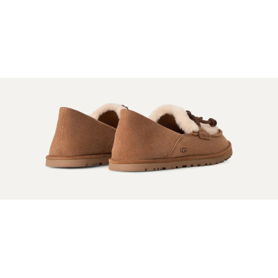 Mocasines UGG Zora Mujer Chestnut Piel 1182151 vista trasera y talon