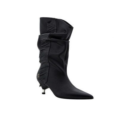 Botas Popa Tacón Negro BS41801 | Lázaro