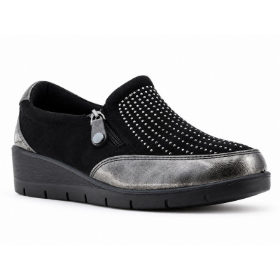 Zapatos Be Casual Cremallera Negro KHM10 | Lázaro