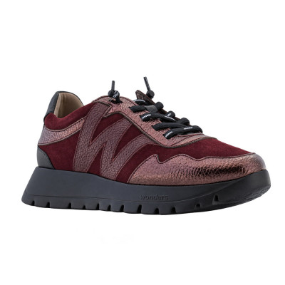 Zapatillas Wonders Cuña Burdeos A-24110 | Lázaro