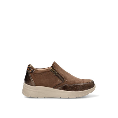 Zapatos Amarpies Cómodos Taupe 31131 vista lateral exterior