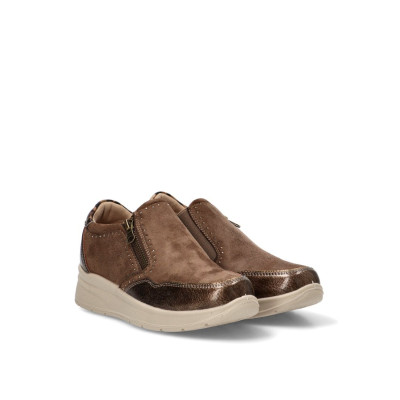 Zapatos Amarpies Cómodos Taupe 31131 vista frontal perspectiva