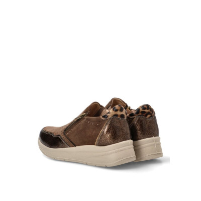 Zapatos Amarpies Cómodos Taupe 31131 vista posterior talon y cuña