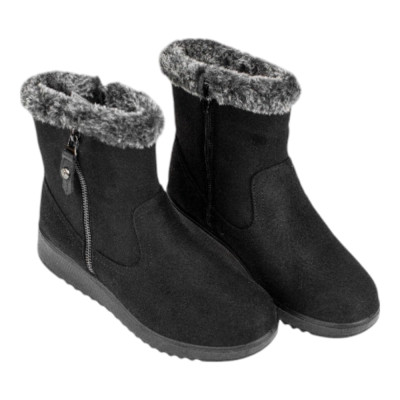 Botines Amarpies Borreguillo Negro 31140 detalle de cremallera y materiales
