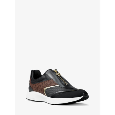 Zapatillas Michael Kors Thea negro marrón 43F6THFP3D-007 vista lateral exterior