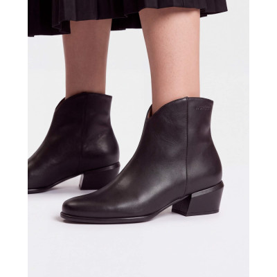 Botines Wonders Piel Negro D-2001 suela antideslizante flexible