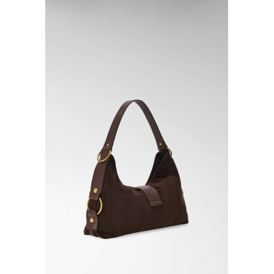 Bolso Guess Camden Marrón HWSG9308180-ESP vista lateral y proporciones